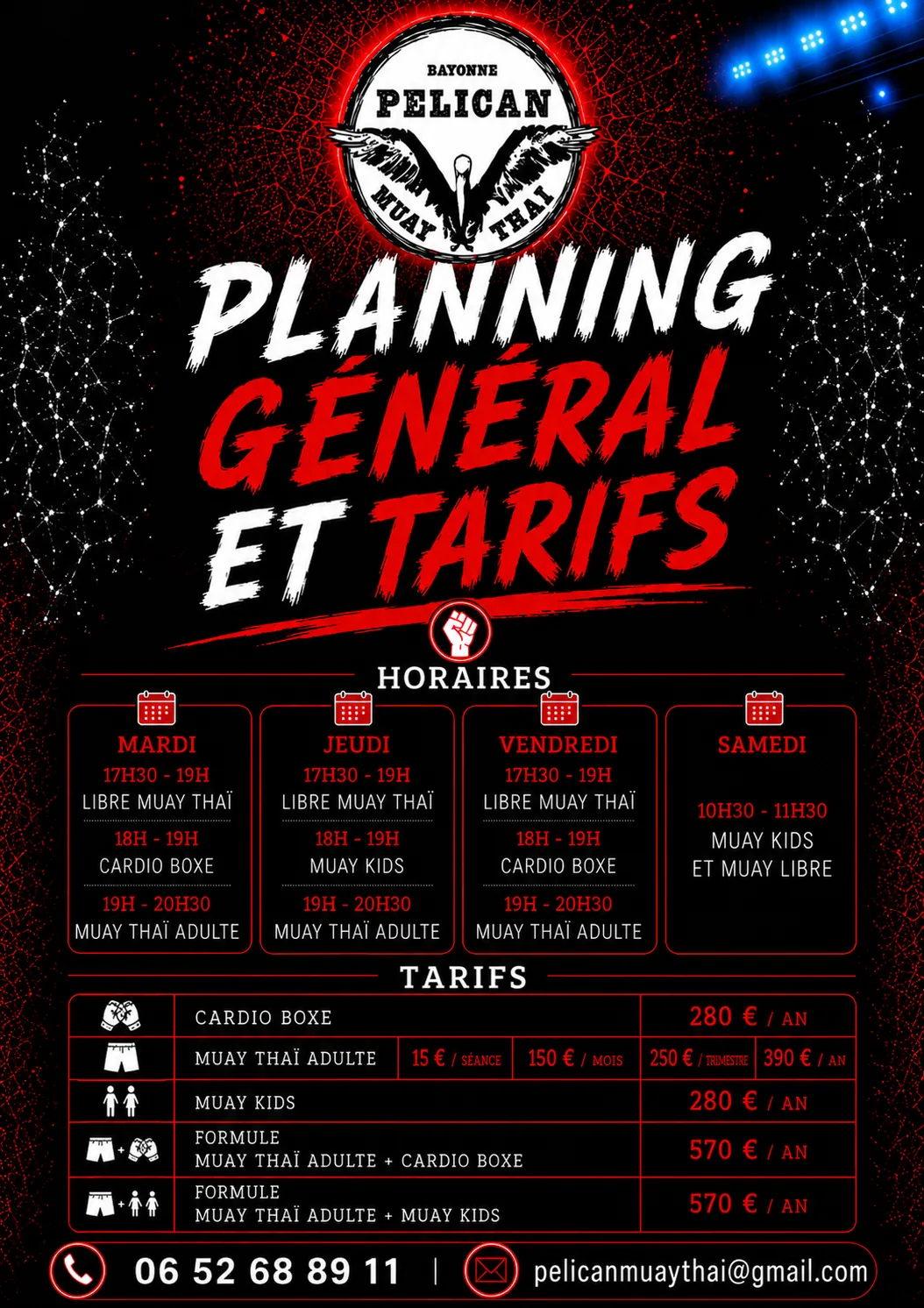 Cotisations, tarifs et formules Pelican Muay Thai Bayonne